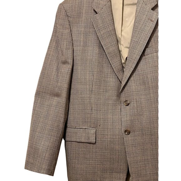 VTG Lauren Ralph Lauren Mens Houndstooth Wool Blazer Jacket 43R Made In Canada - Picture 11 of 16